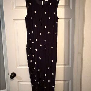 LOFT Black and White Polka Dot Maxi Dress